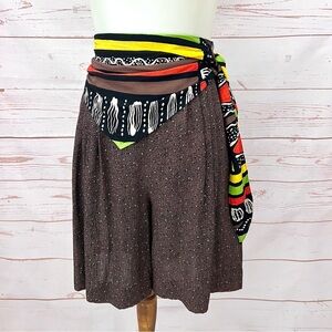 Vintage 90’s Cache Boho Confetti African Safari Tribal Bandana Culottes Shorts